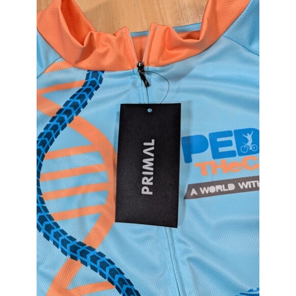 Primal Pedal the Cause 2022 Cycling Jersey Men’s 3XL Blue Orange NWT Bike - Picture 3 of 8